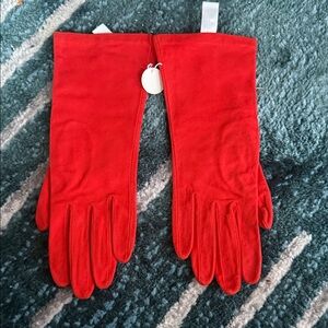 Elegant Orange Suede Women's Gloves